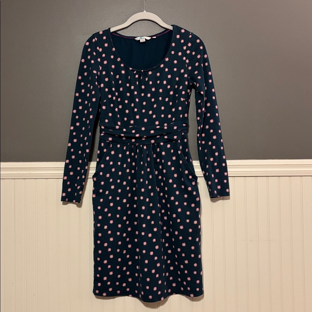 Boden Teal Top with Pink Trim